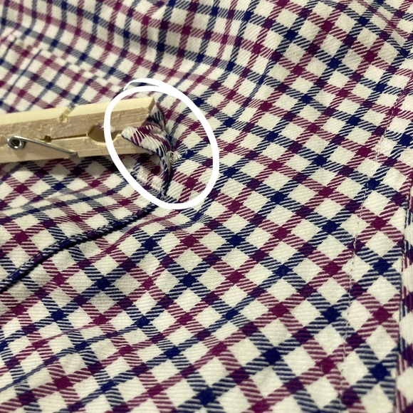 Johnston & Murphy Red and Blue Check Button Up Shirt - Picture 4 of 13